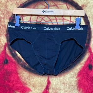 CALVIN KLEIN-men’s black cotton blend underwear briefs
